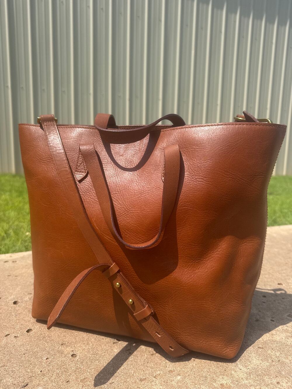 Madewell Zip-Top Transport Carryall Tote Bag in English Saddle